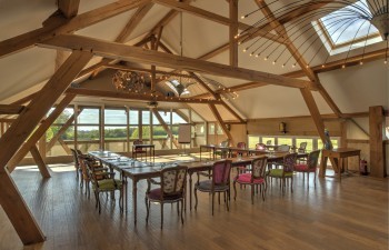 Meeting room with plenty of daylight and a view, set up for a business gathering