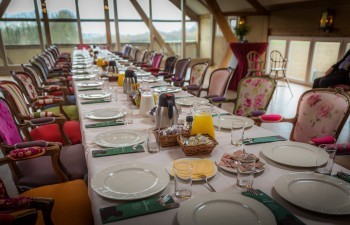 Breakfast table in a calm, homely B&B setting